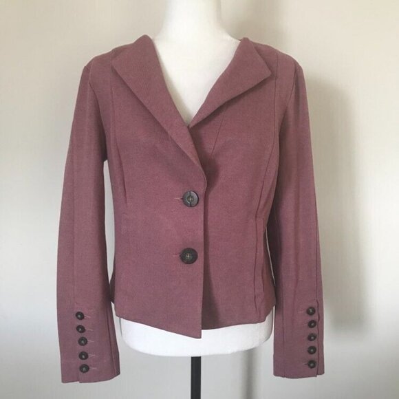 CABI Applaud Jacket Size 8 Rose Pink Quartz Pockets Multi Button Cuffs - Picture 2 of 9